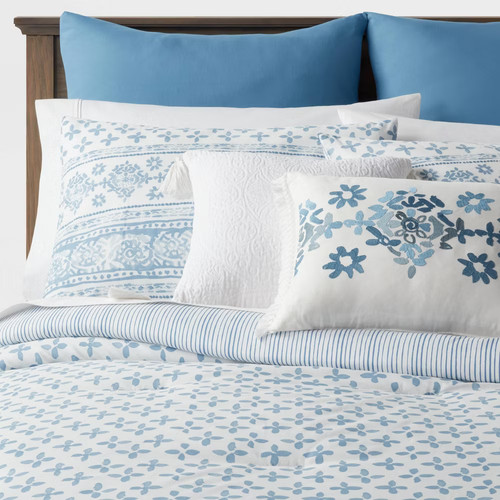 8pc queen block print with - 8pc,