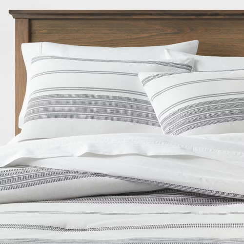 Cotton woven stripe comforter - cotton,