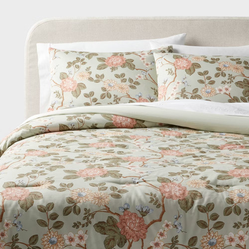 Floral print comforter and - floral,