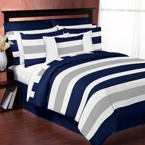 Navy blue gray white rugby - blue,